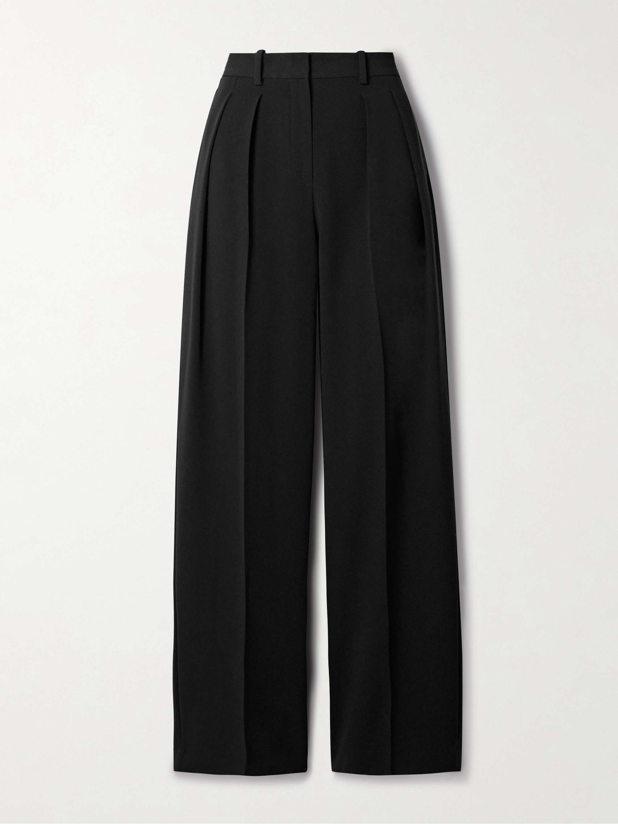 THEORY Pleated crepe wide leg pants NET A PORTER