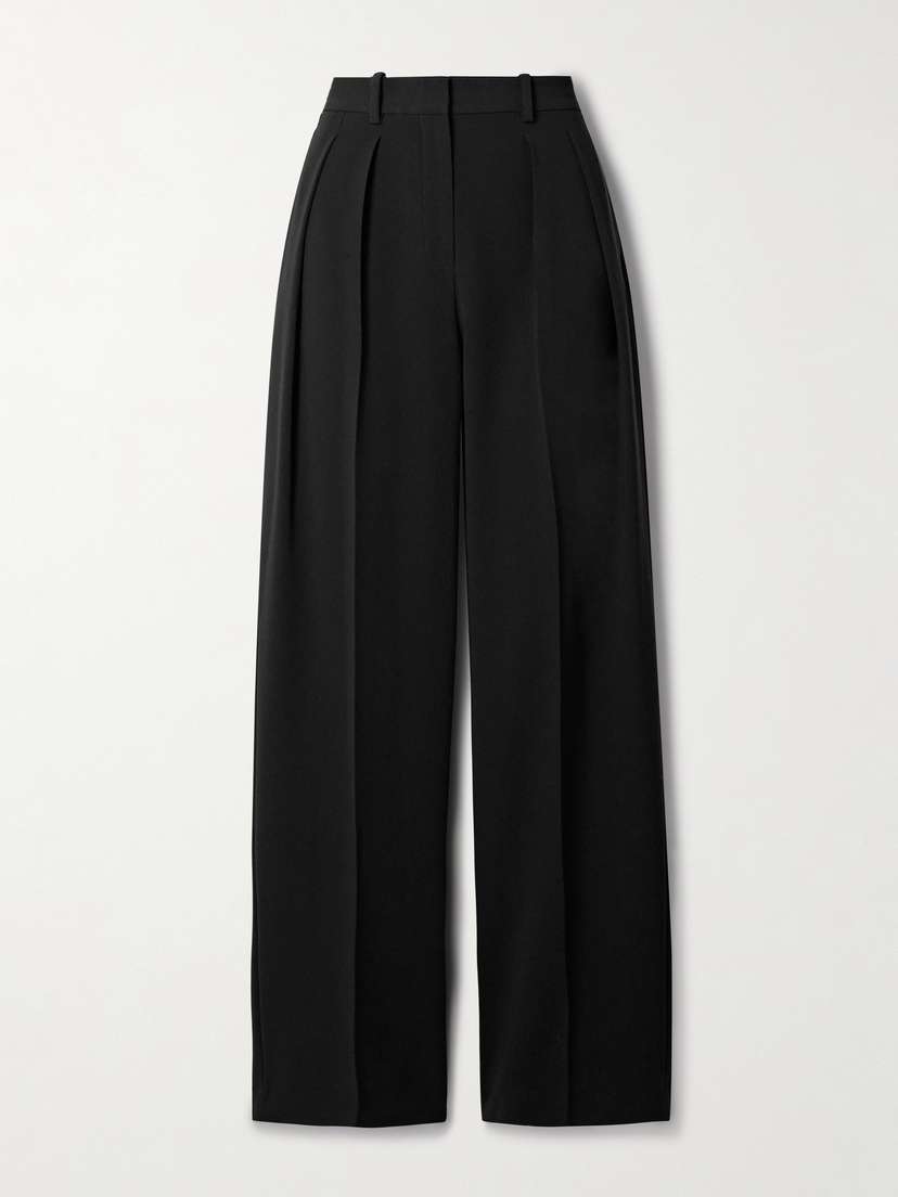 Theory Pleated Crepe Wide-leg Pants - US00