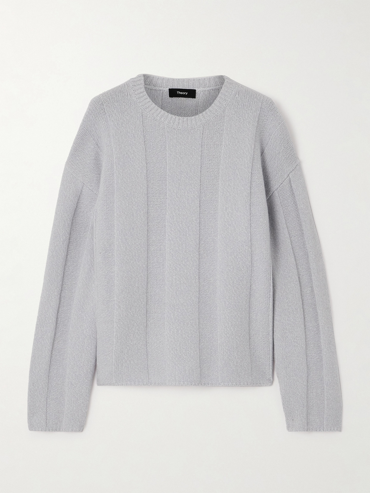 Theory Striped Wool-blend Sweater - Gray