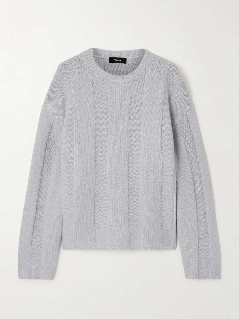 Theory Striped Wool-blend Sweater