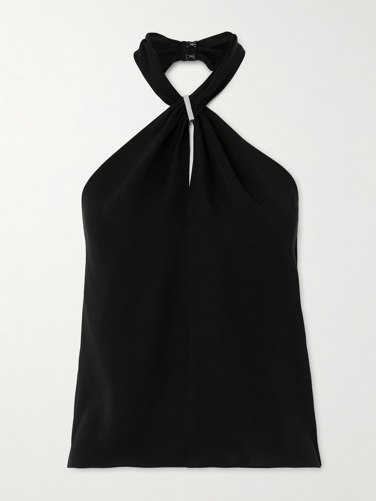 Theory Embellished Silk Halterneck Top - Black