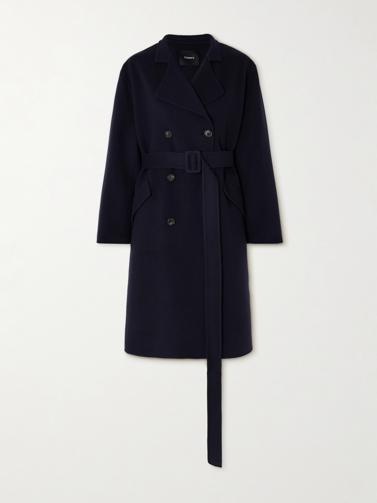 Theory - Double-breasted Wool And Cashmere-blend Coat - Blue