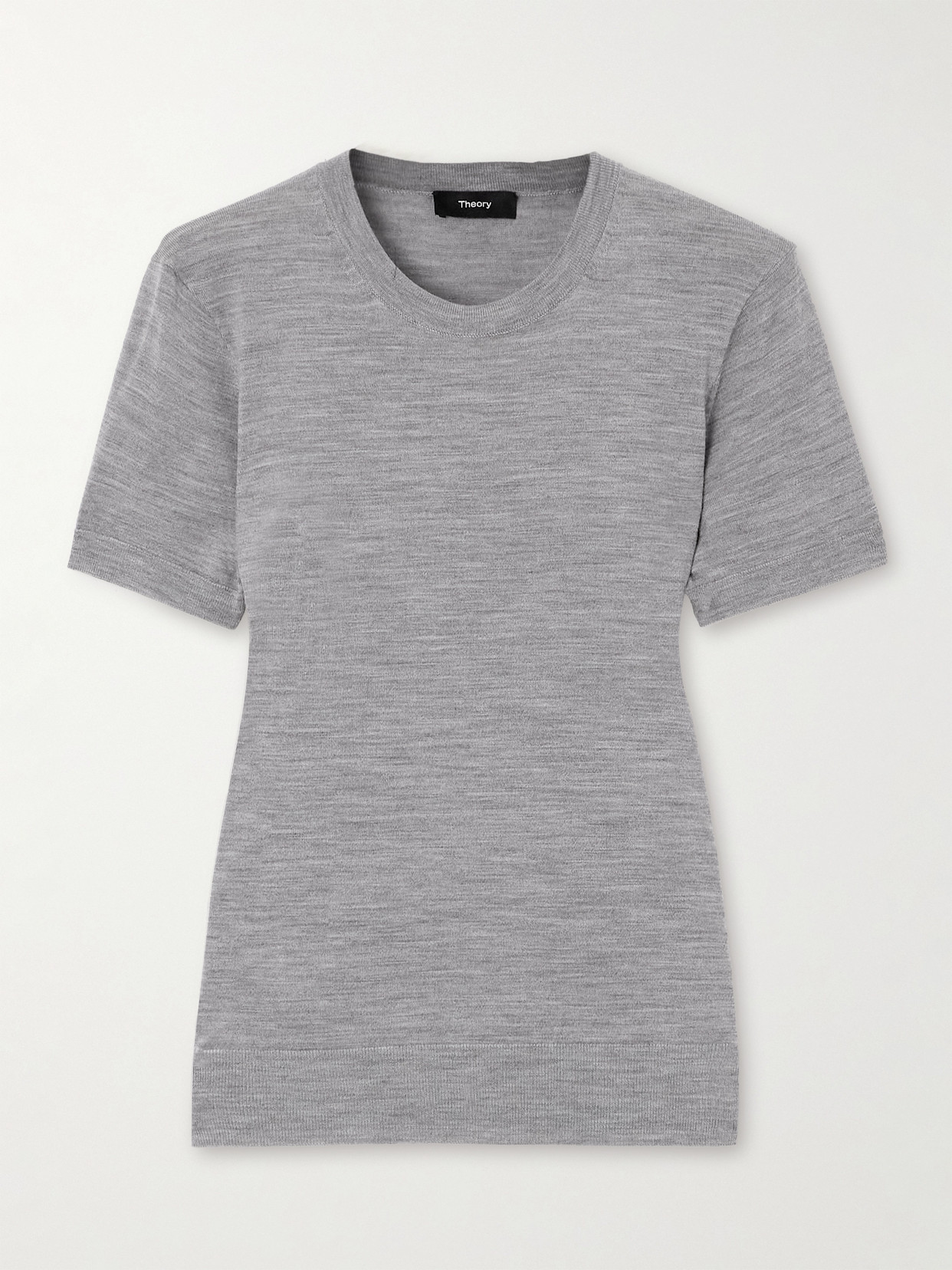 Theory Wool-blend T-shirt In Grey