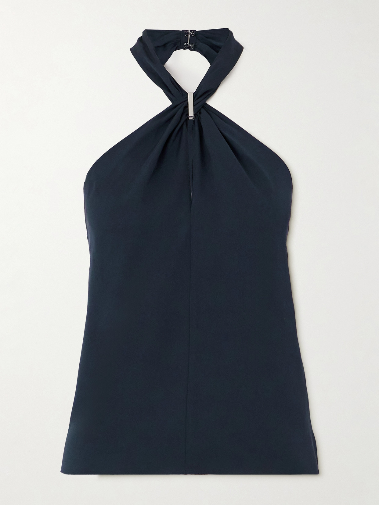 Theory - Embellished Silk Halterneck Top - Blue