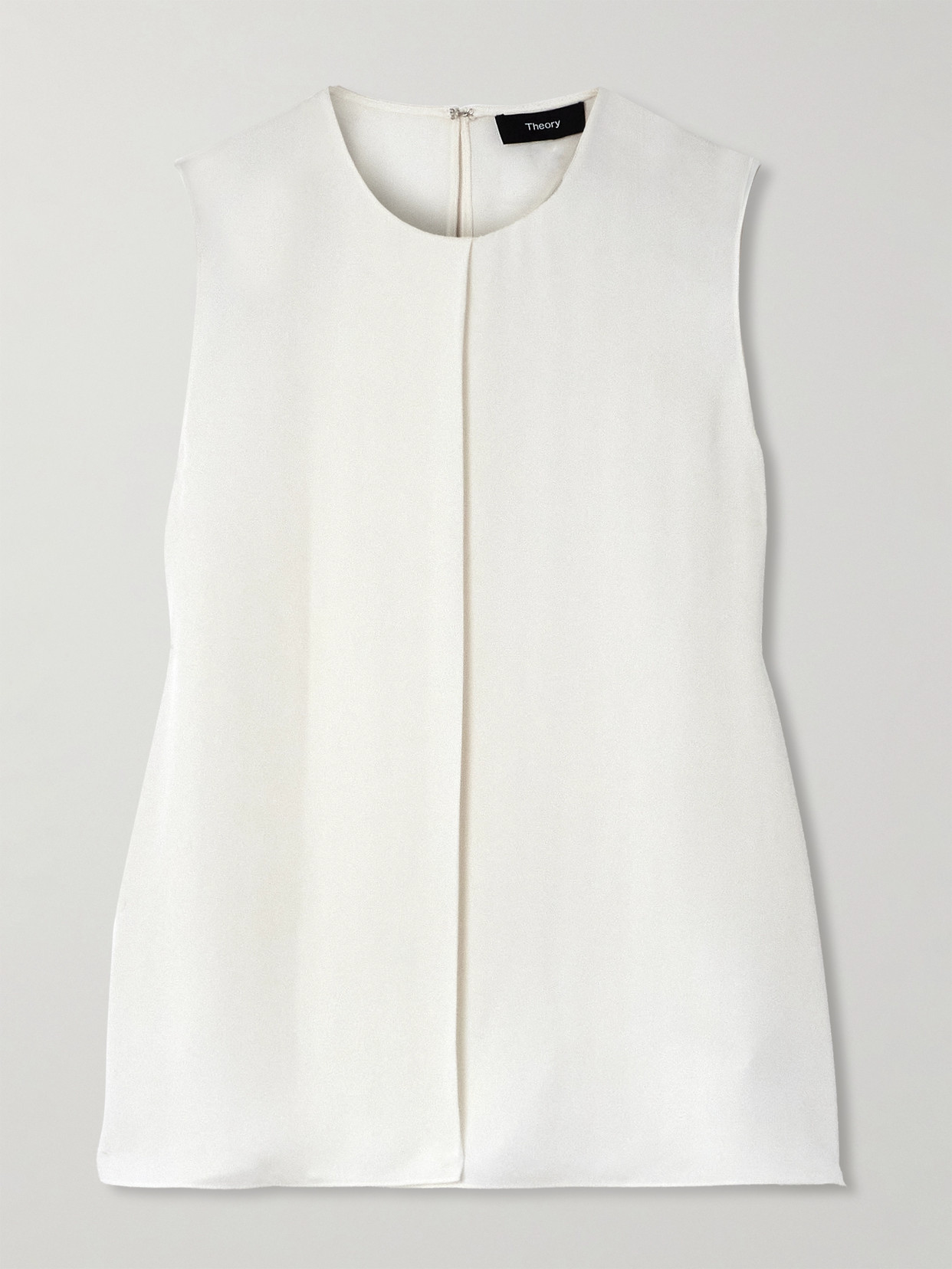 Theory - Pleated Silk-chiffon Top - Ivory