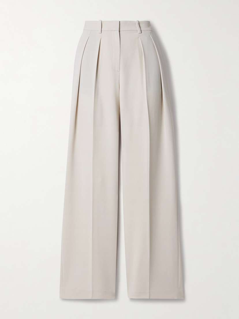 Theory Pleated Crepe Wide-leg Pants