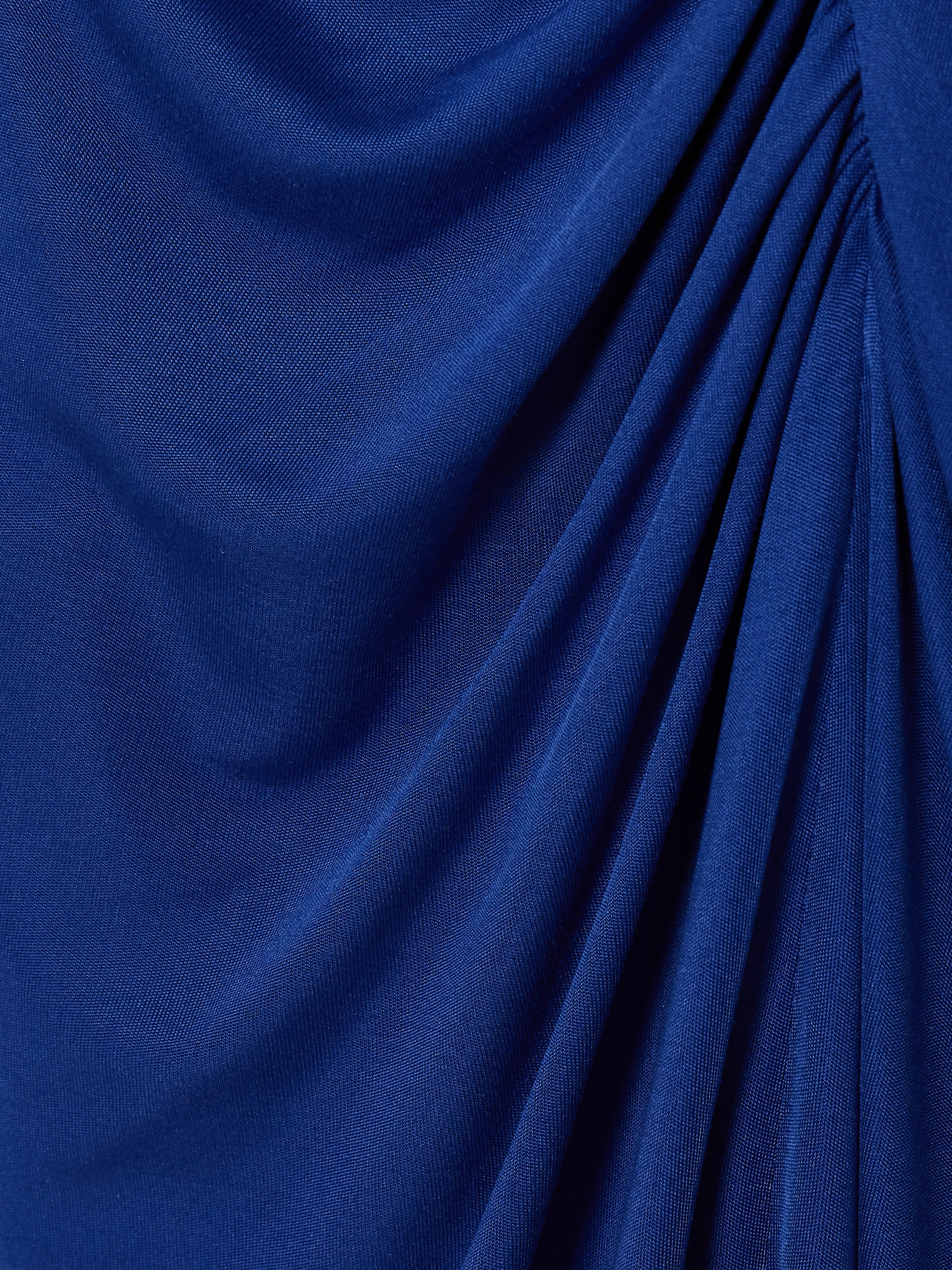 Costarellos Twist-front cutout satin-jersey gown