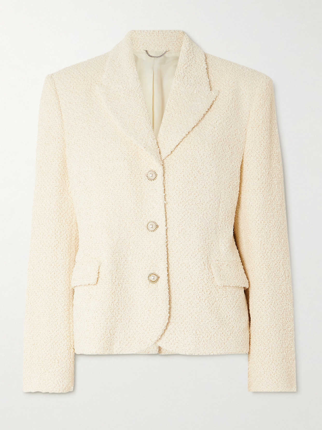 Magda Butrym Embellished Bouclé Blazer In Neutrals