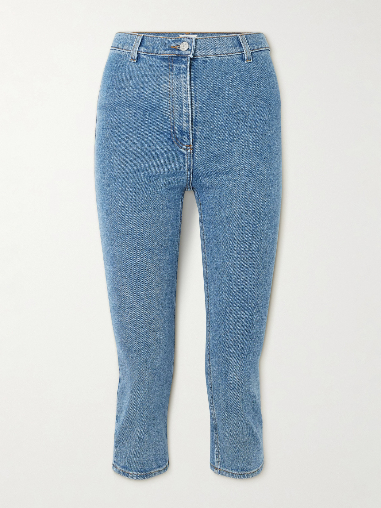 Magda Butrym Cropped High-rise Skinny Jeans In Blue