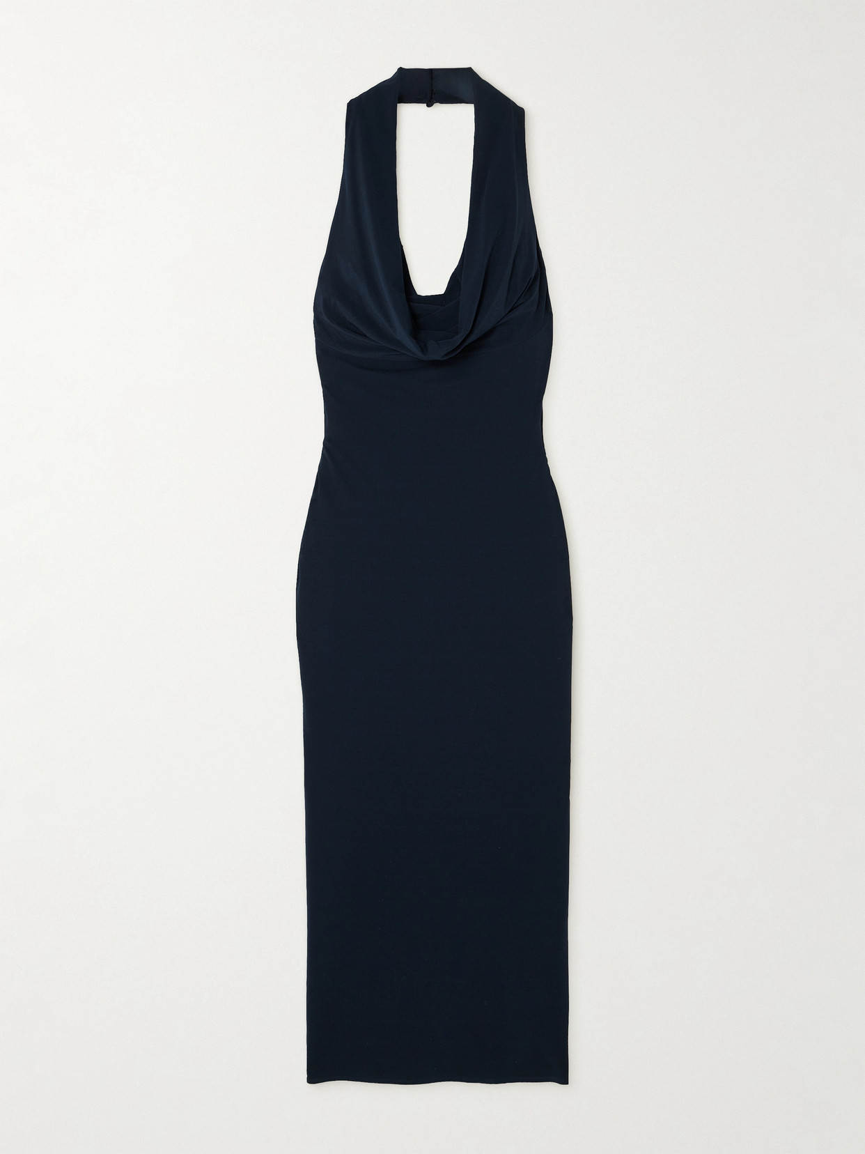 Magda Butrym Stretch-jersey Halterneck Midi Dress In Navy