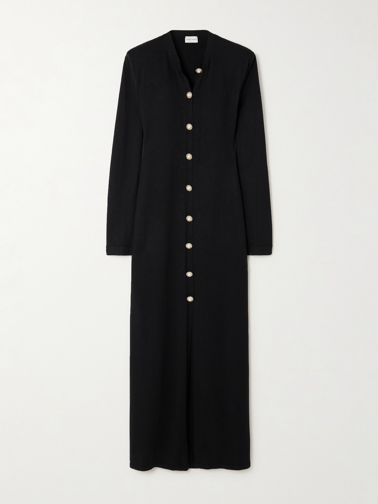 Magda Butrym Embellished Wool, Silk And Cashmere-blend Cardigan - Black