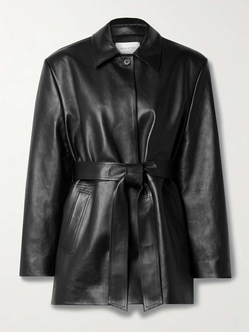 Magda Butrym Belted Leather Jacket
