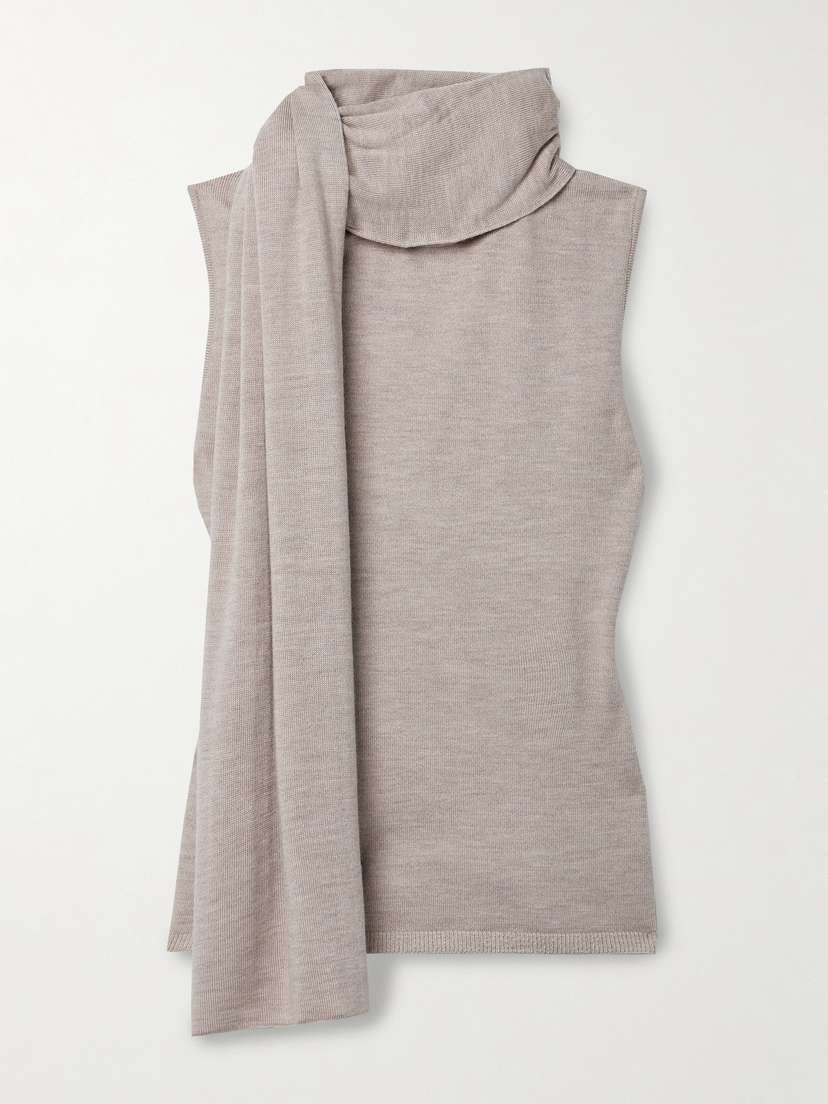 Magda Butrym Draped Wool, Silk And Cashmere-blend Tank