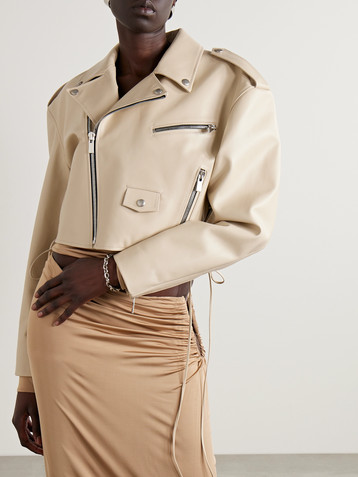 Magda Butrym Cropped leather biker jacket