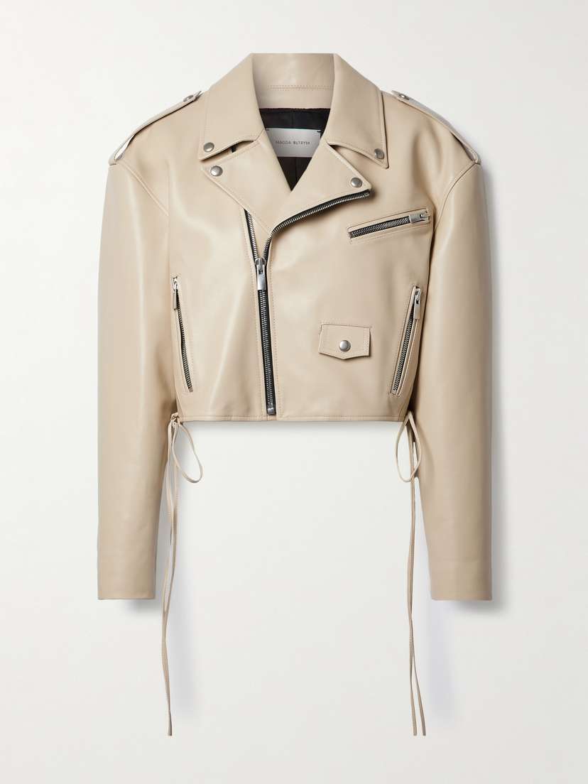 Magda Butrym Cropped Leather Biker Jacket
