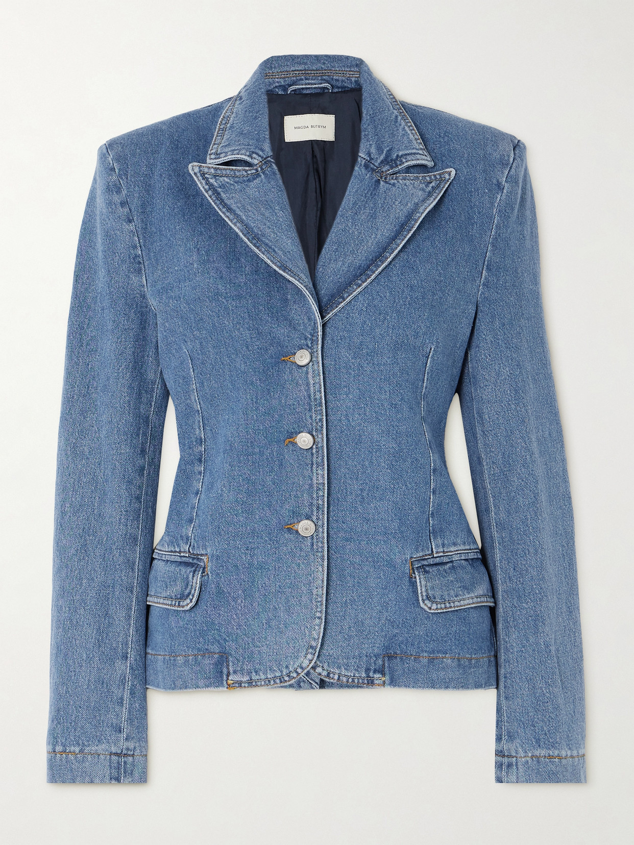 Magda Butrym Denim Blazer In Blue