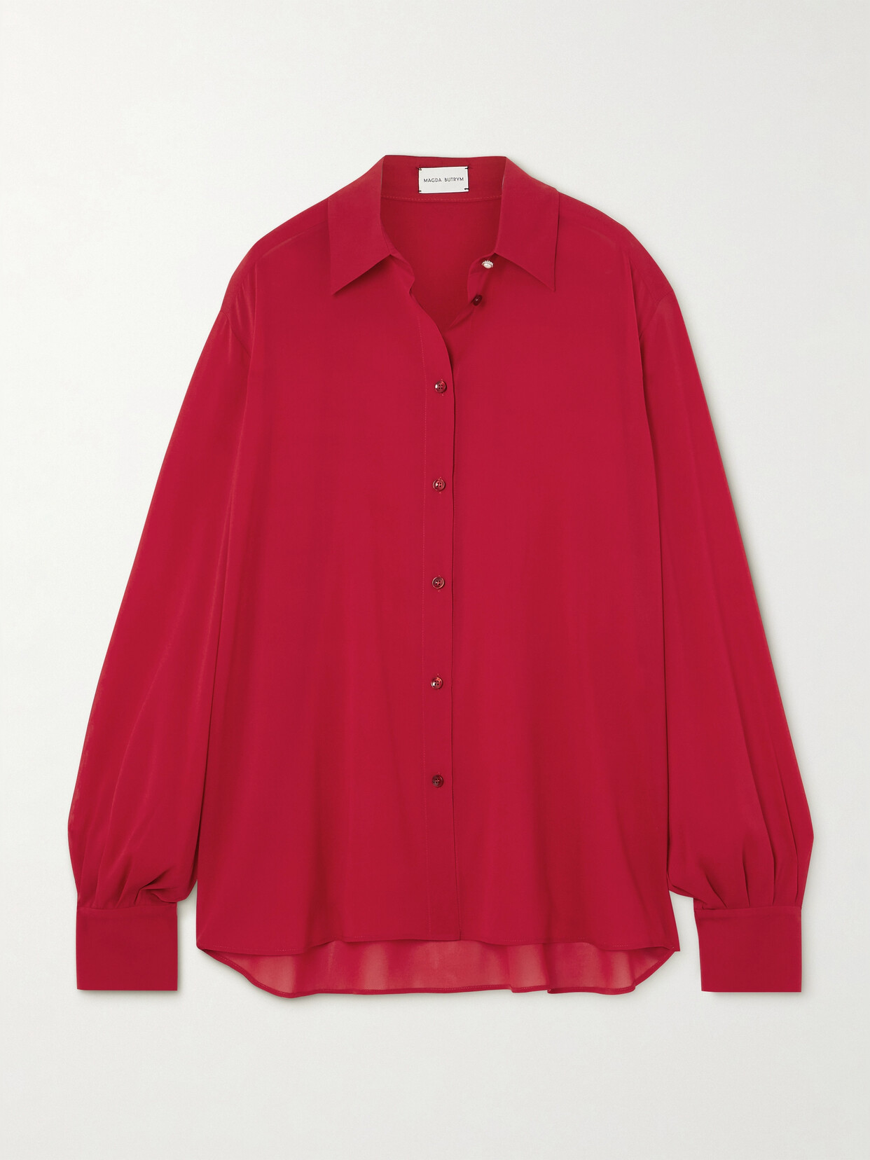 Magda Butrym Oversized Silk-blend Chiffon Shirt In Red