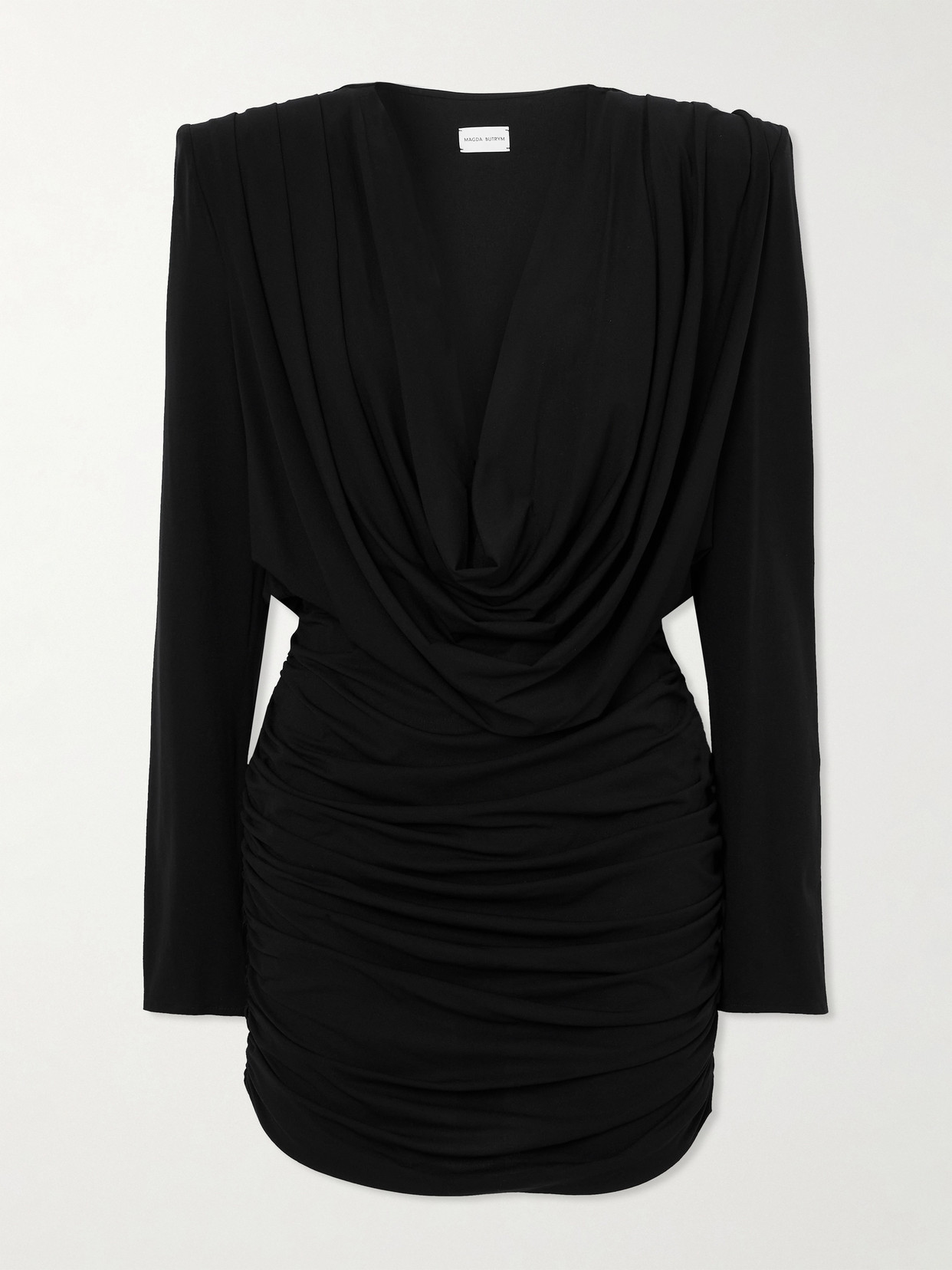 Magda Butrym Pulled Long-sleeved Dress In Black