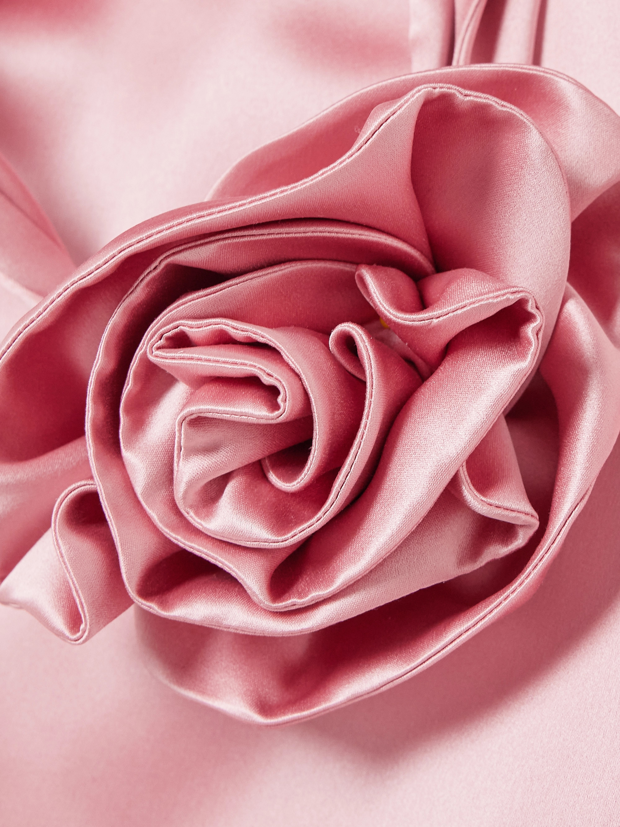 Magda Butrym One-shoulder appliquéd silk-satin maxi dress