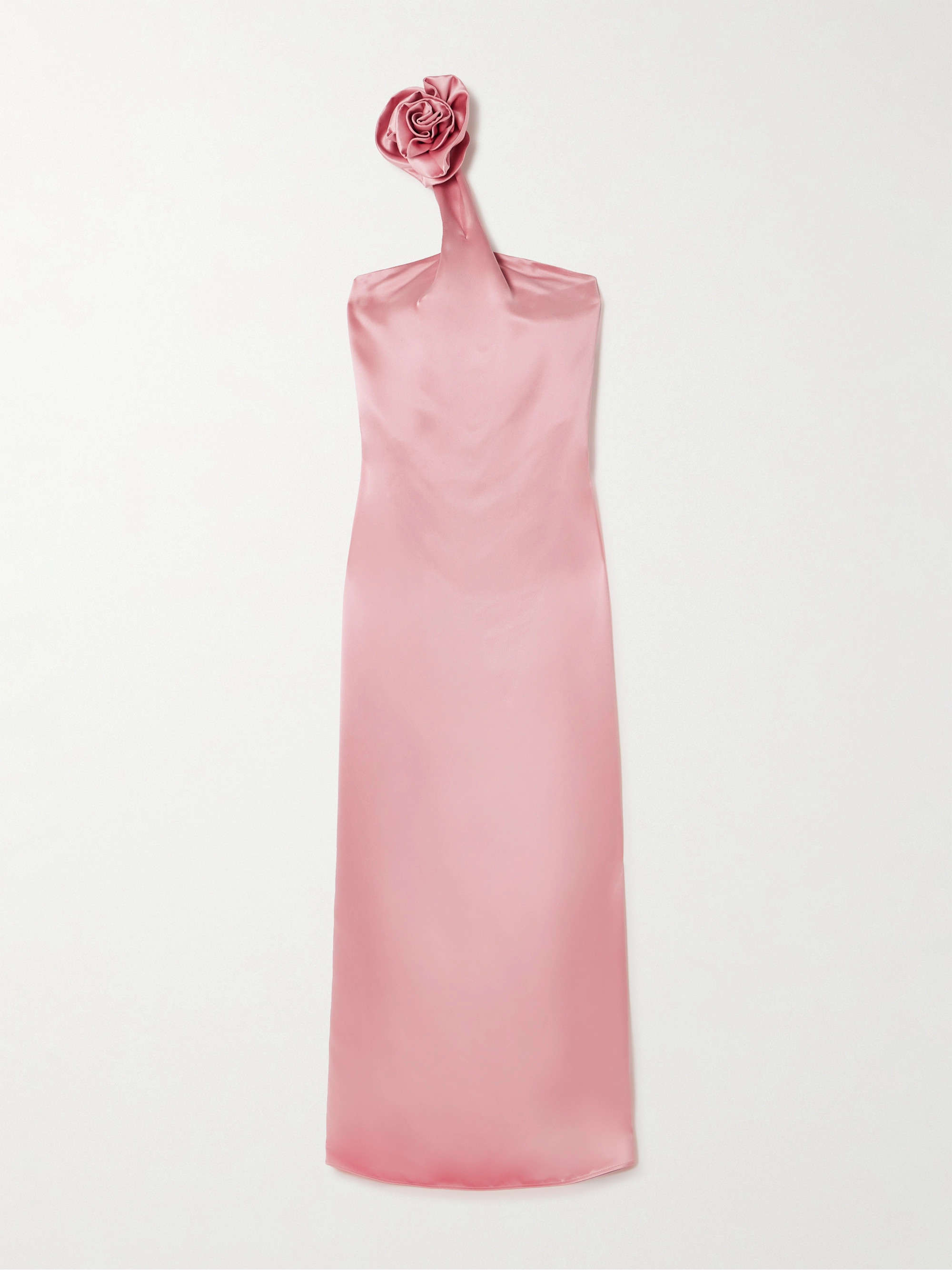 Magda Butrym One-shoulder appliquéd silk-satin maxi dress