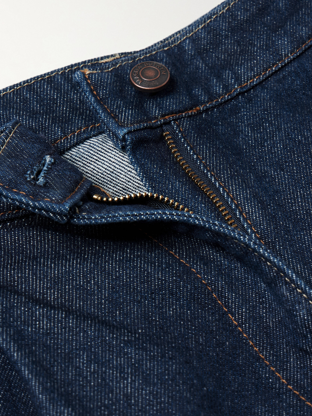 Magda Butrym Toteness Pleated High-rise Tapered Jeans In Blue