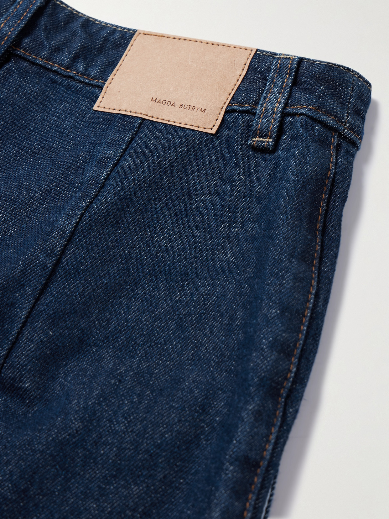 Magda Butrym Toteness Pleated High-rise Tapered Jeans In Blue