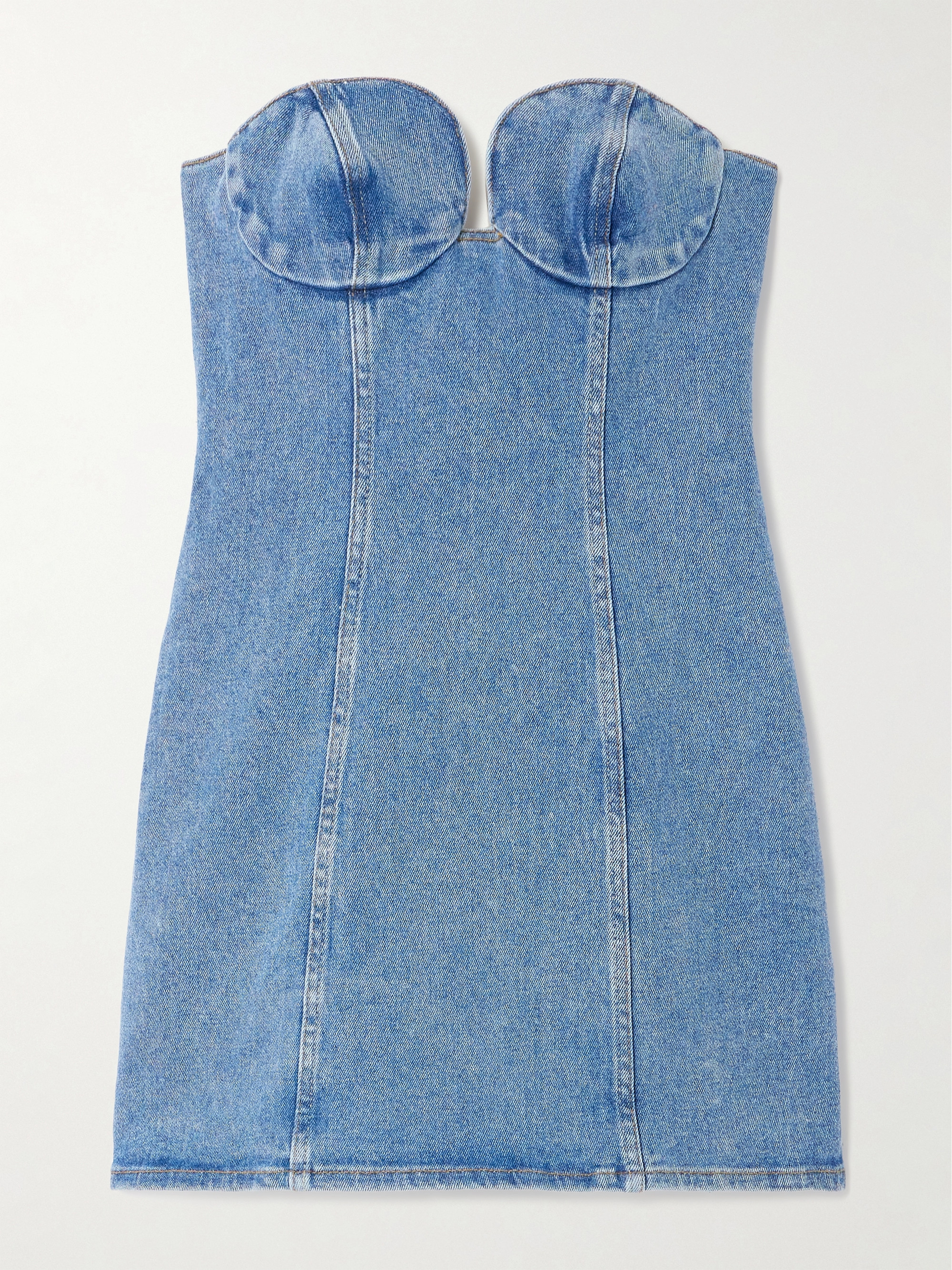 Magda Butrym Denim bustier mini dress