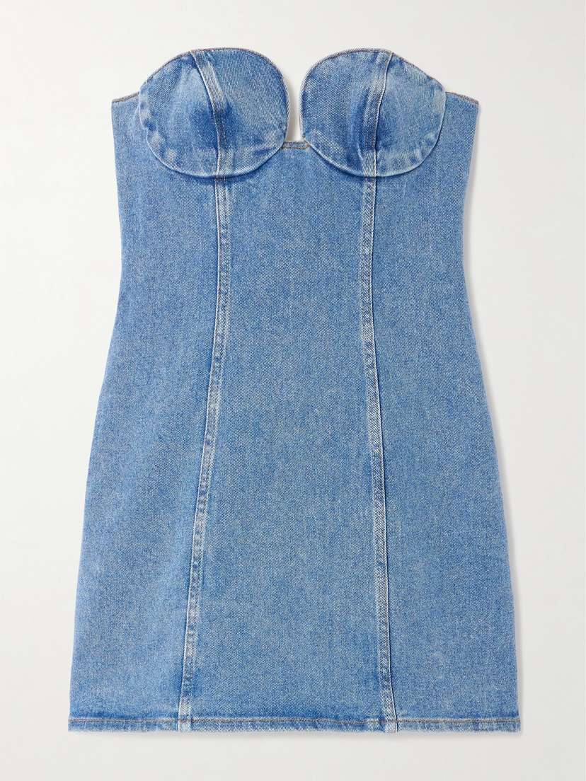 Magda Butrym Denim Bustier Mini Dress