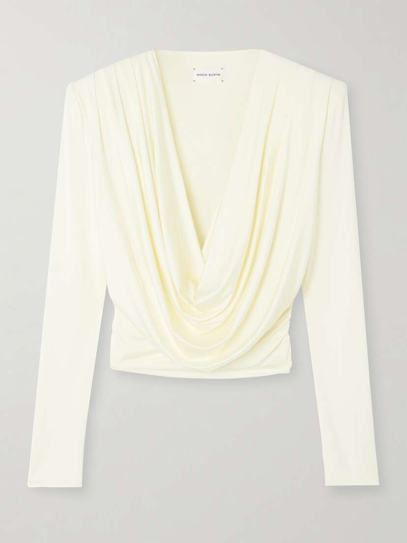 Magda Butrym Draped Satin-jersey Top