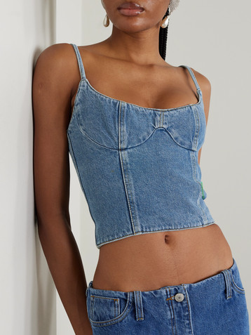 Magda Butrym Cropped denim bustier