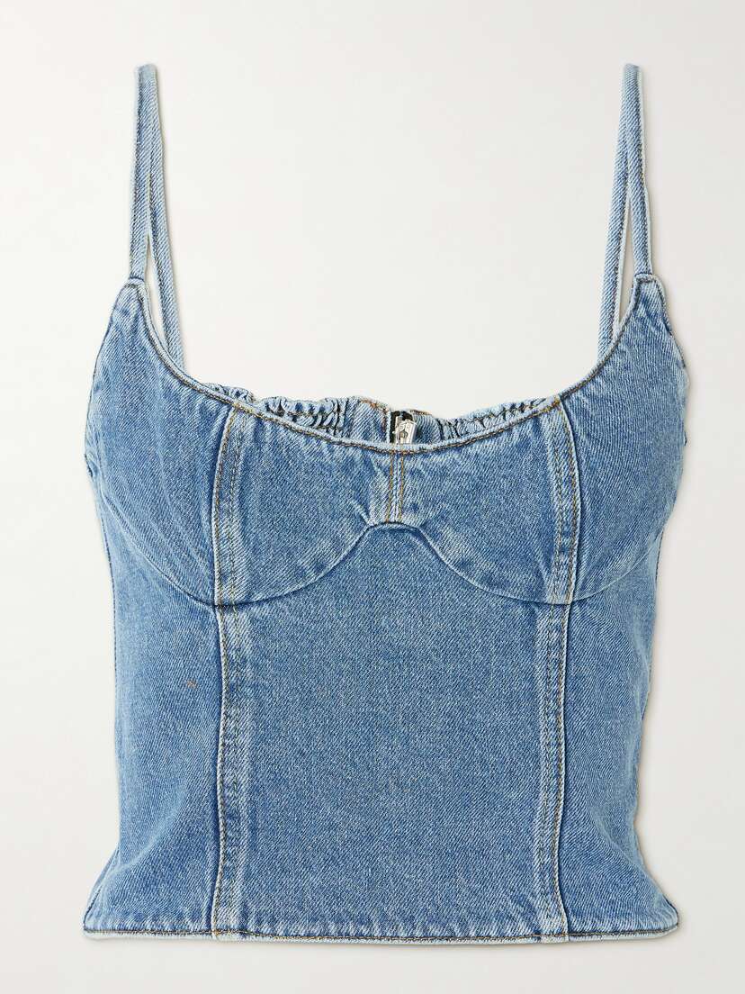 Magda Butrym Cropped Denim Bustier
