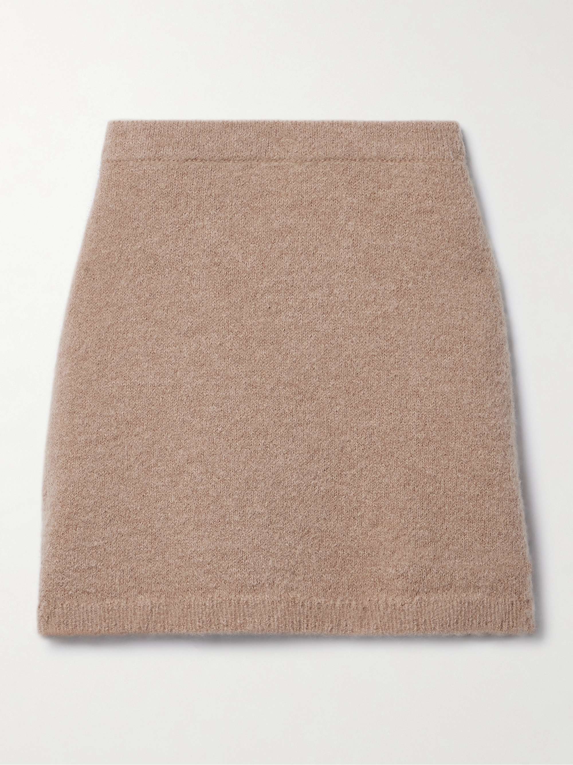 Knitted mini skirt sand FR34