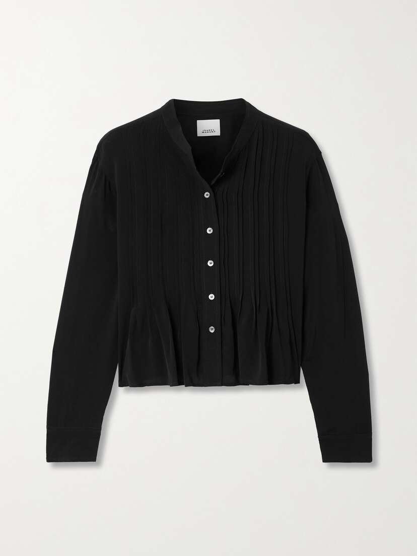 Isabel Marant Adzara Pintucked Chiffon Blouse