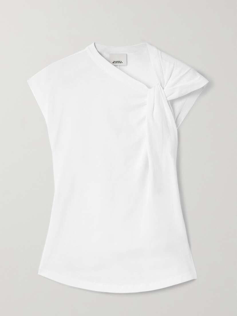 Isabel Marant Nayda Knotted Cotton-jersey Top