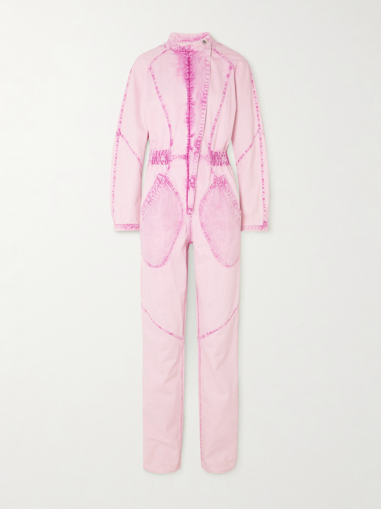 Isabel Marant Kimea Paneled Denim Jumpsuit In Pink