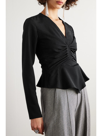 Isabel Marant Tundra gathered crepe de chine blouse