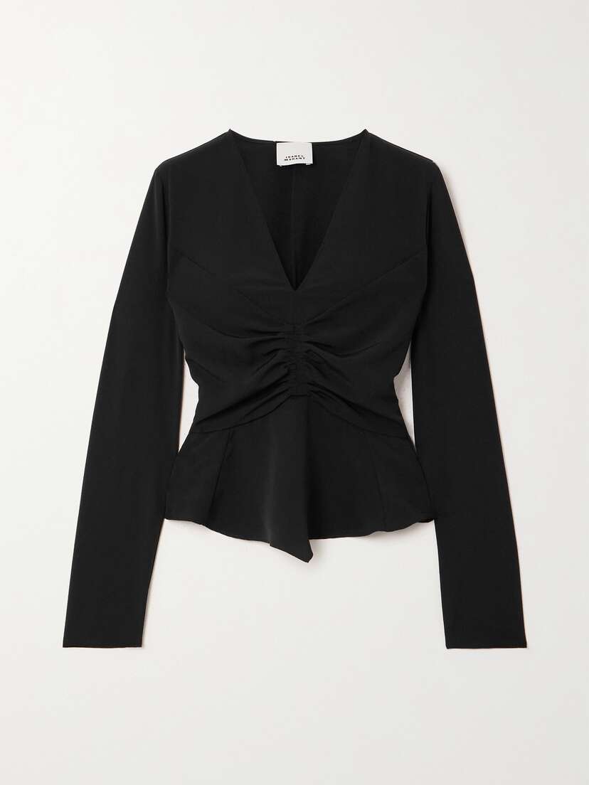 Isabel Marant Tundra Gathered Crepe De Chine Blouse
