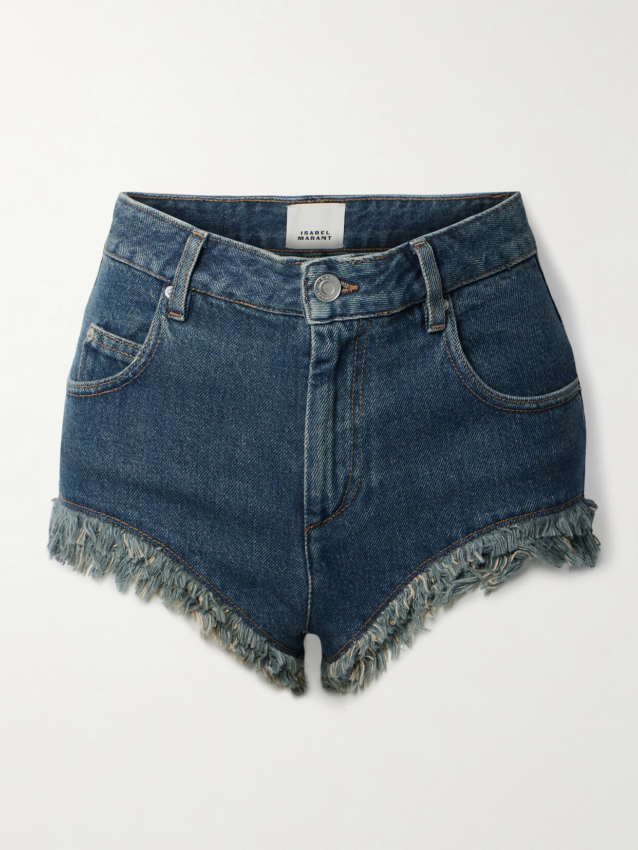 Isabel Marant - Anieda Fringed Denim Shorts - Blue