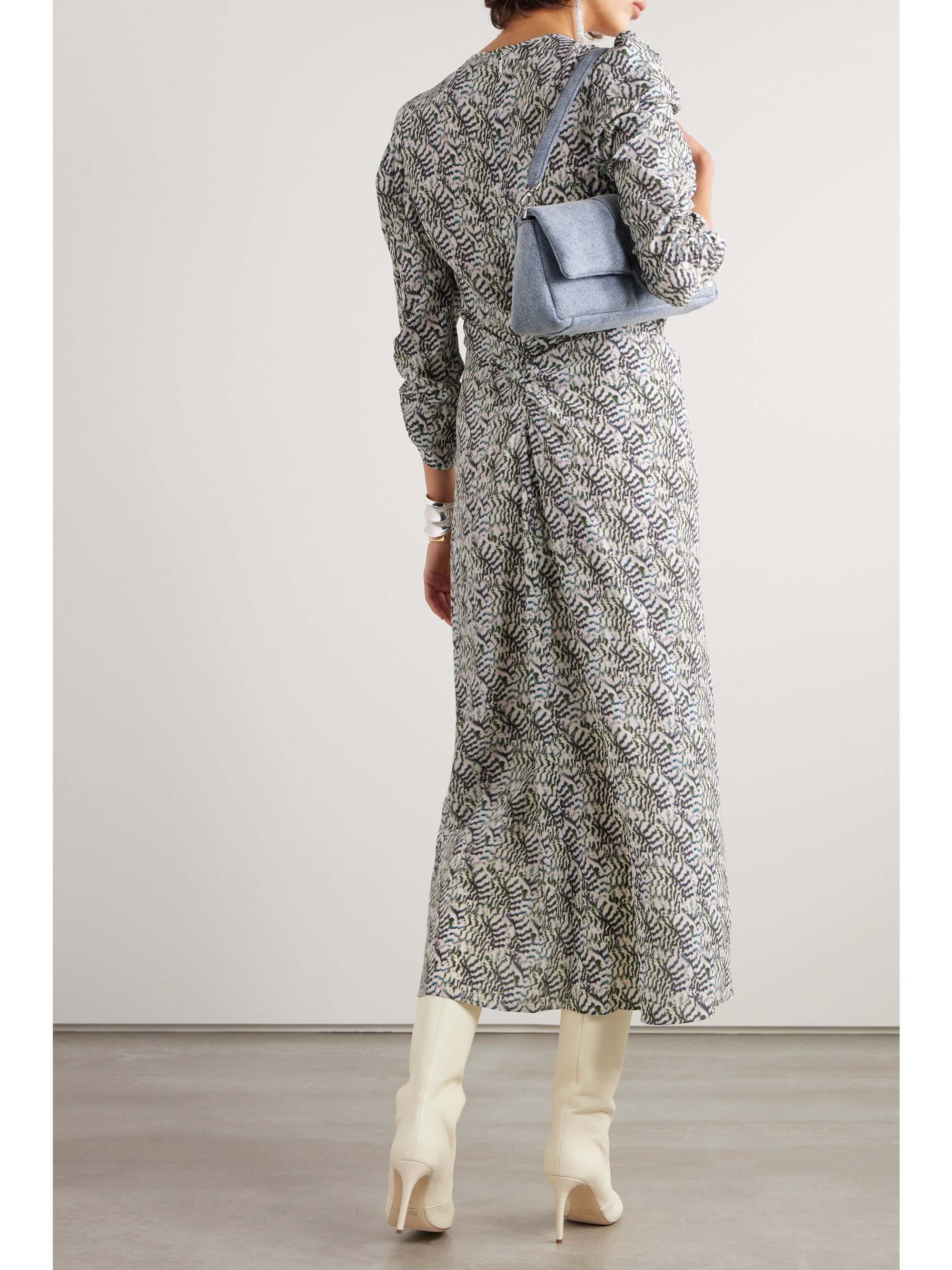 Isabel Marant Albini asymmetric printed silk-blend crepe dress thumbnail