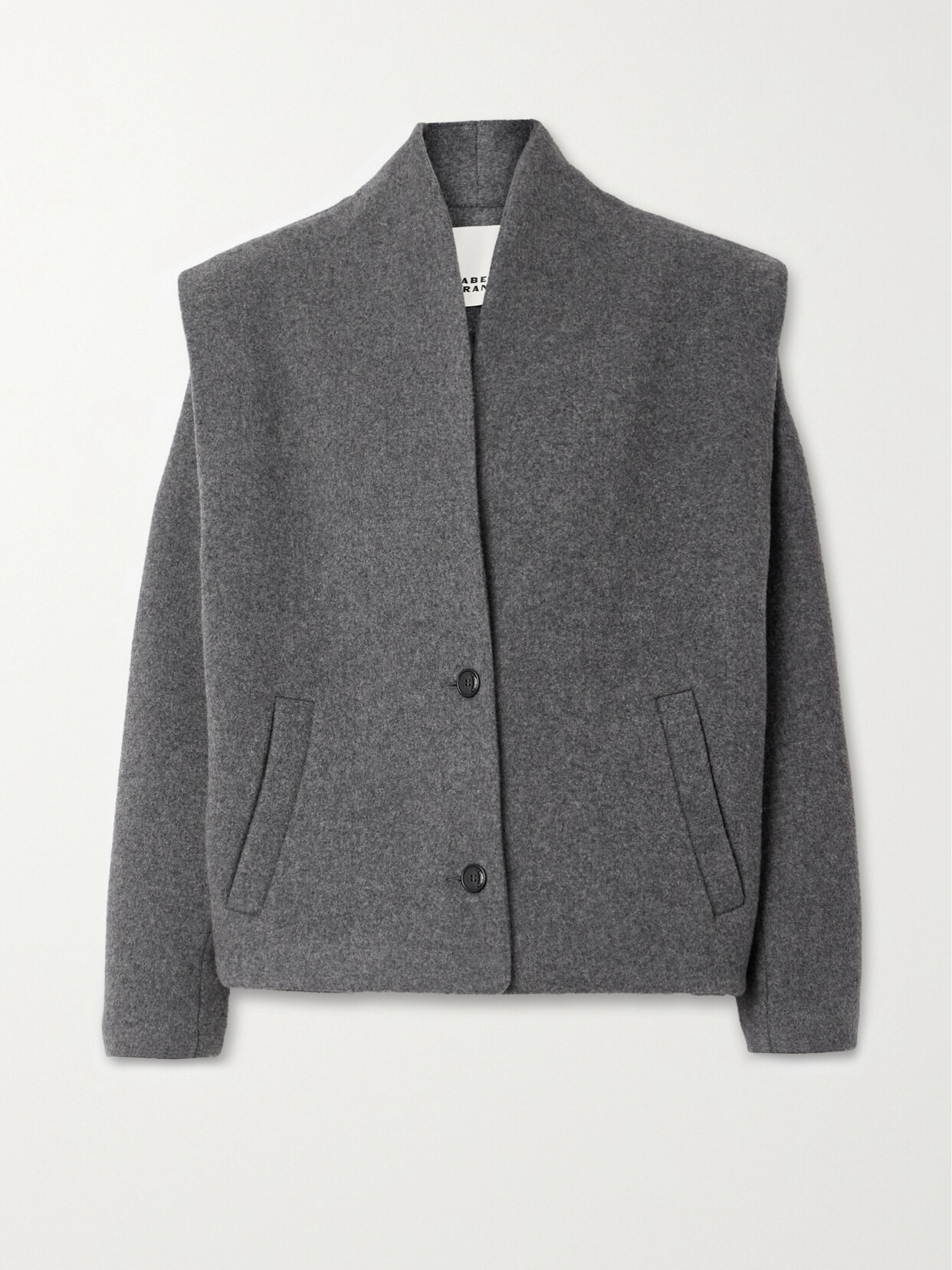 Shop Isabel Marant Drogo Brushed Wool-blend Jacket In Gray