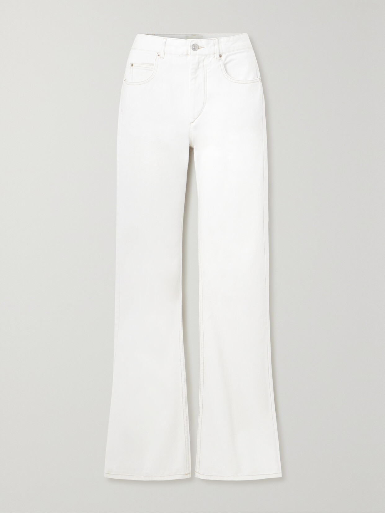 Shop Isabel Marant Belvira High-rise Flared Jeans In White