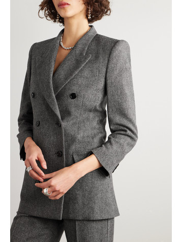 Isabel Marant Robine double-breasted herringbone wool-blend blazer
