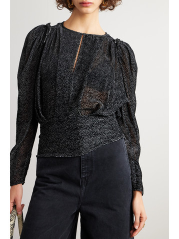 Isabel Marant Zarga flocked chiffon blouse