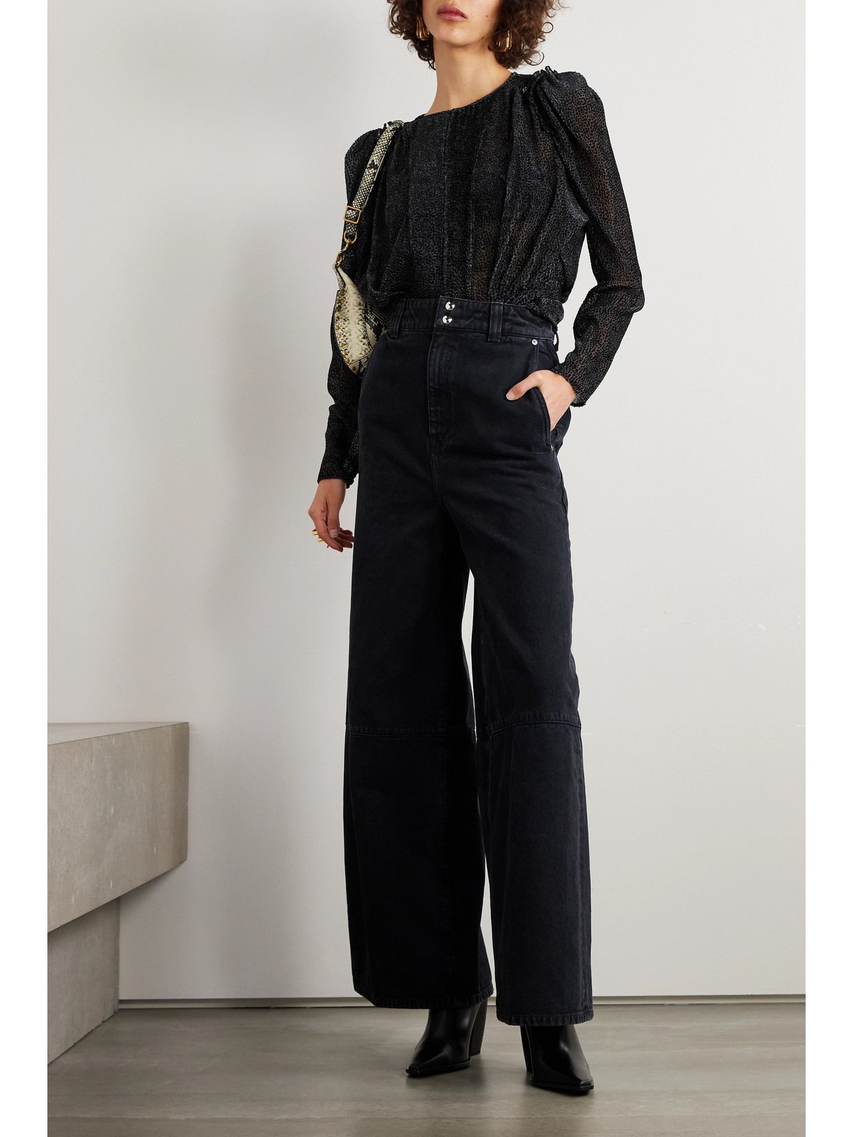 Isabel Marant Zarga Blouse In Black Viscose In Black
