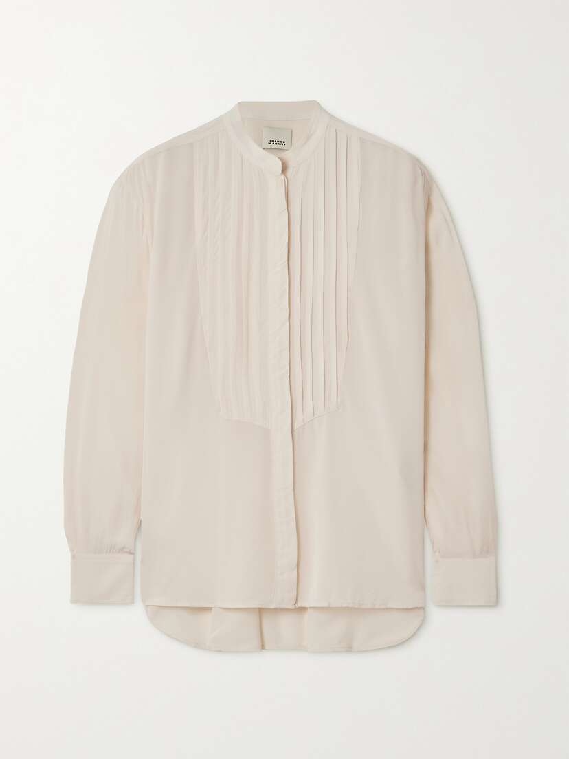 Isabel Marant Amel Pleated Crepe De Chine Blouse