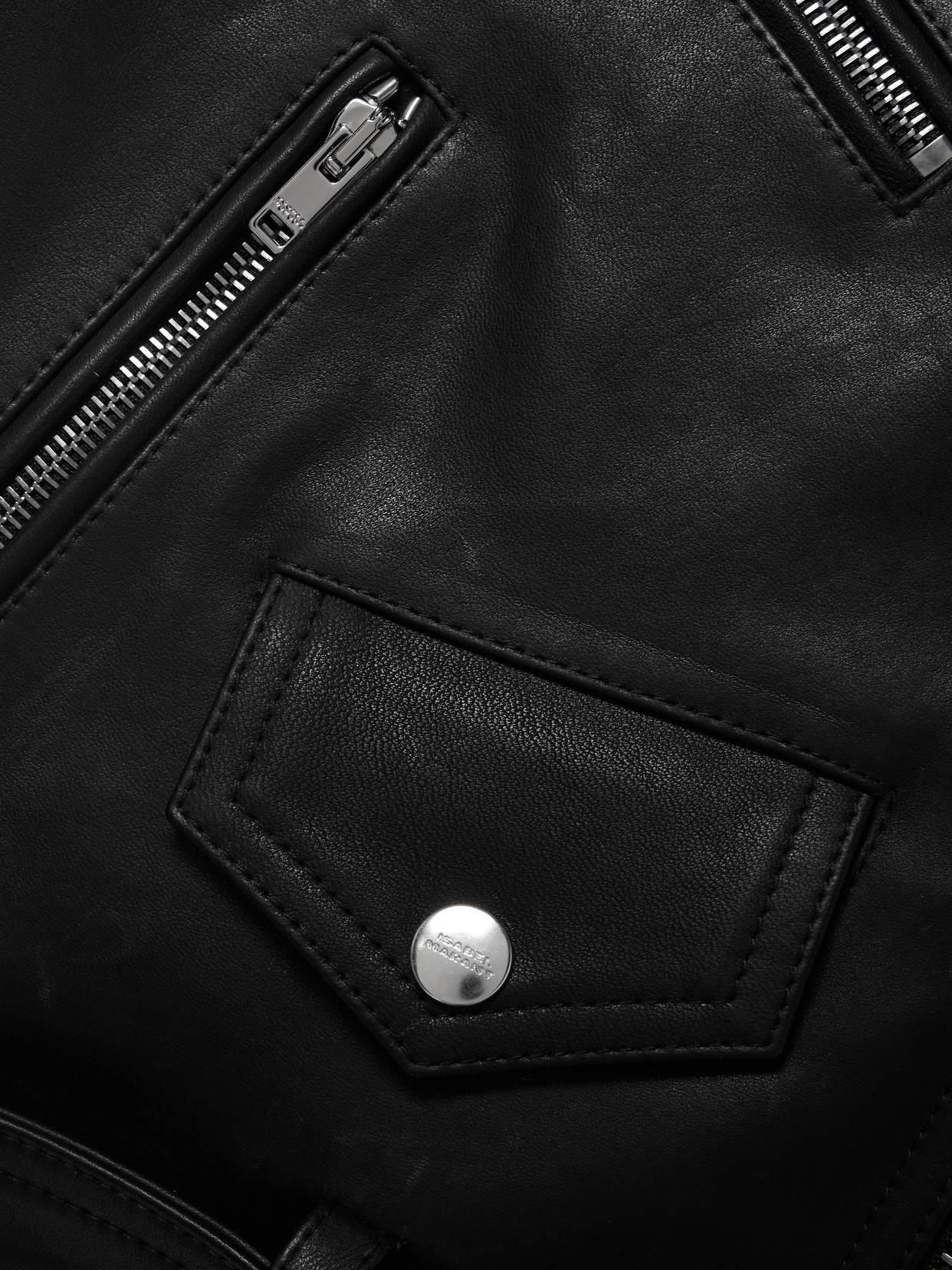 Isabel Marant Audric Leather Biker Jacket In Black