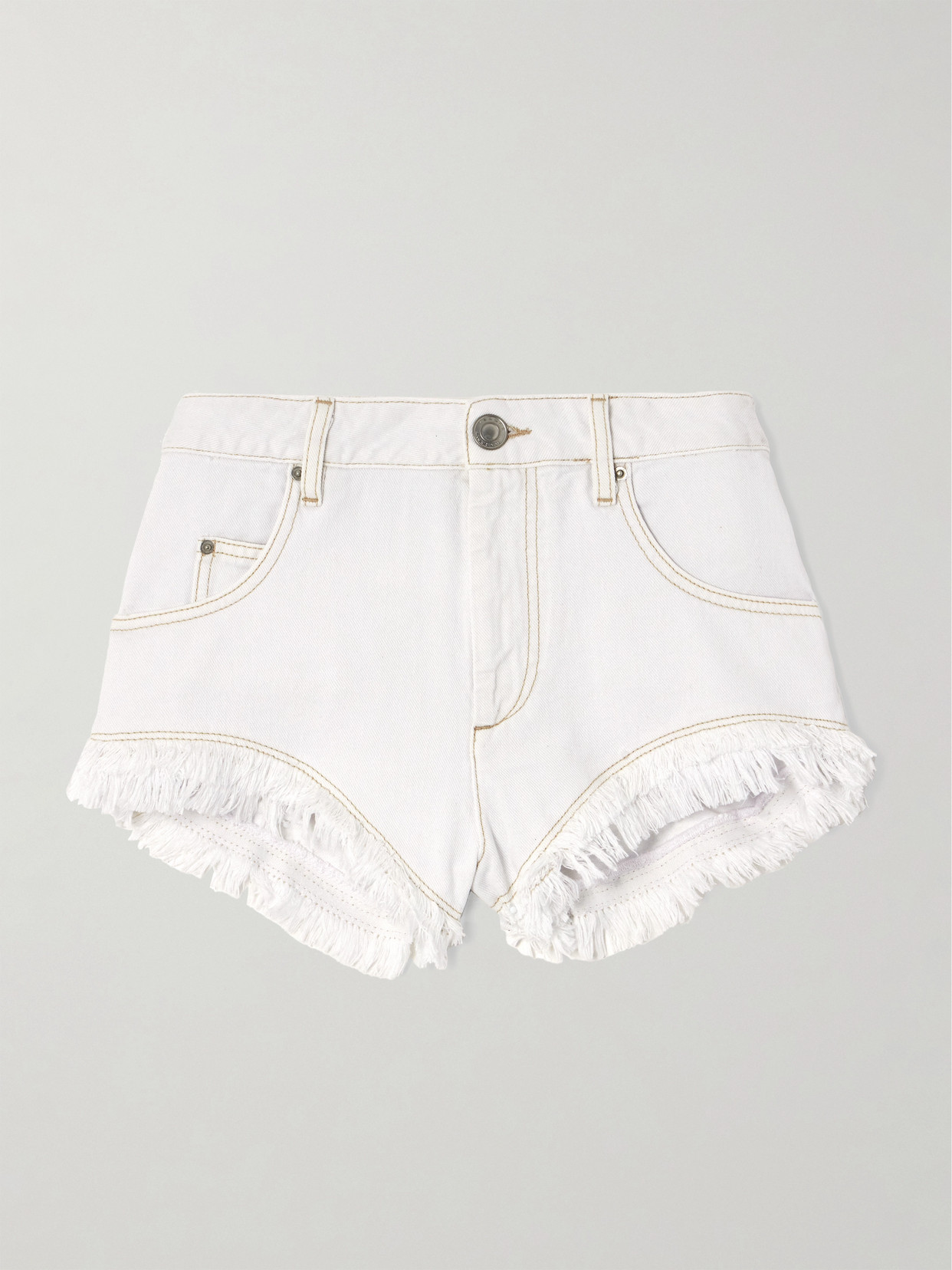 Isabel Marant - Eneidao Fringed Denim Shorts - White