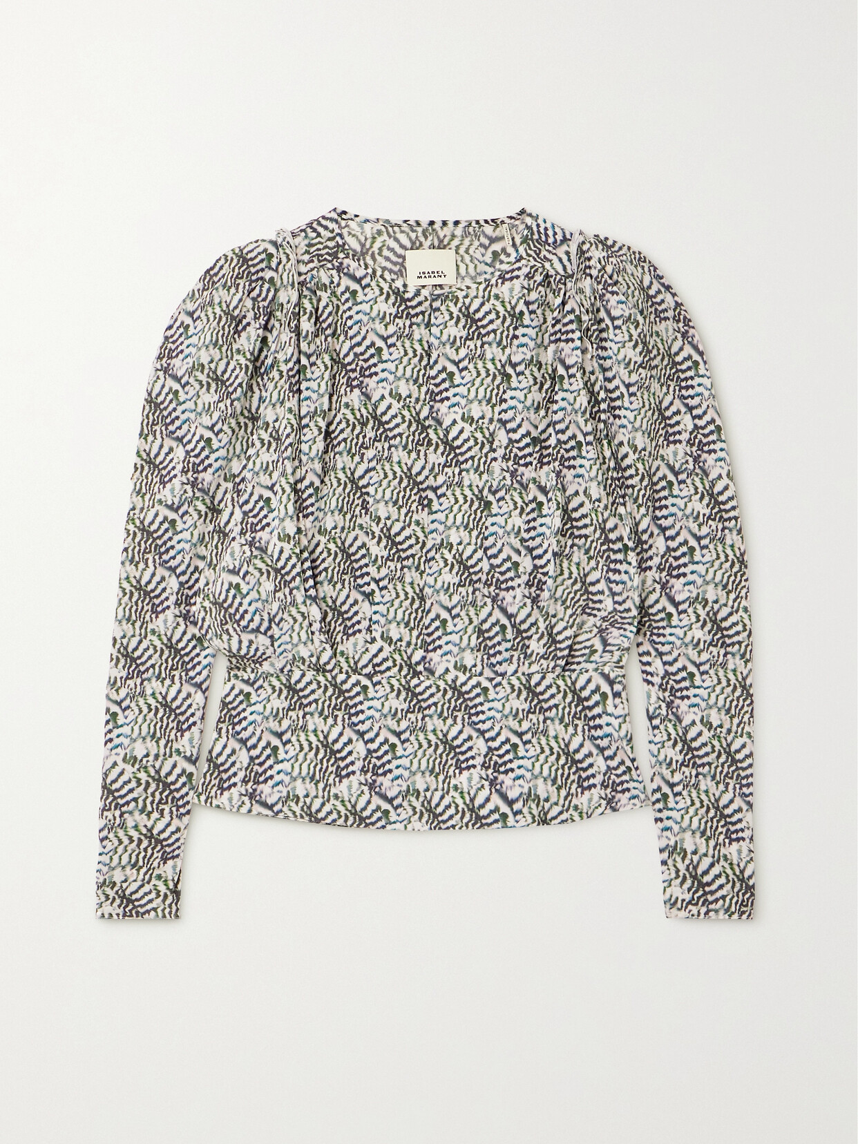 Isabel Marant Zarga Pleated Printed Silk-blend Crepe De Chine Blouse - Ecru
