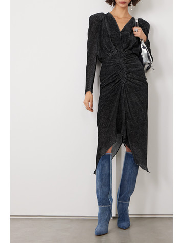Isabel Marant Maray ruched flocked silk-blend chiffon midi dress