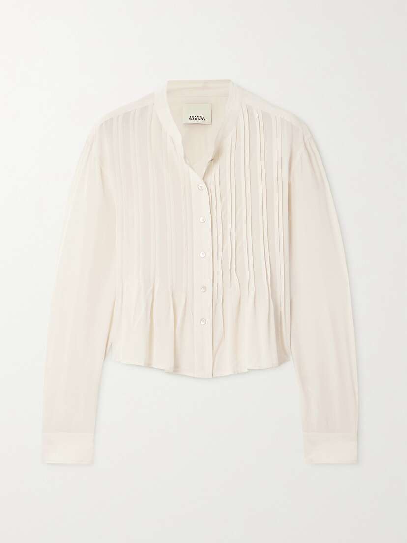 Isabel Marant Adzara Pintucked Chiffon Blouse
